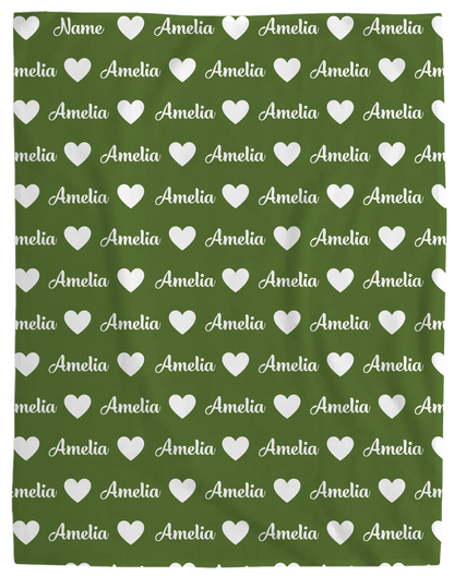 Custom Kids Name Cosy Holiday Plush Blanket