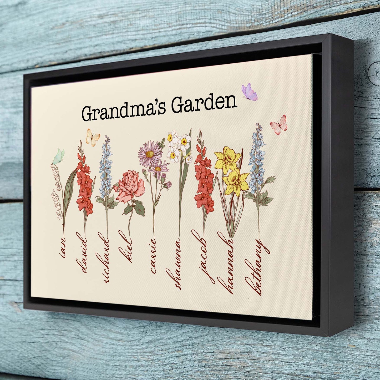 Mom Grandma's Garden - Personalized Birth Flowers Canvas