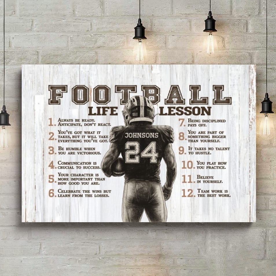 Football Life Lessons Personalized Canvas Poster Sports Room