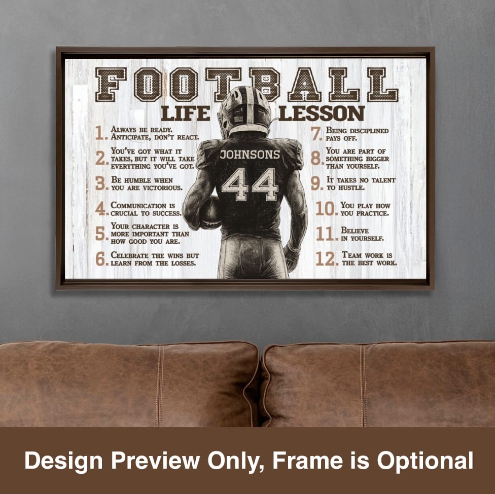 Football Life Lessons Personalized Canvas Poster Sports Room
