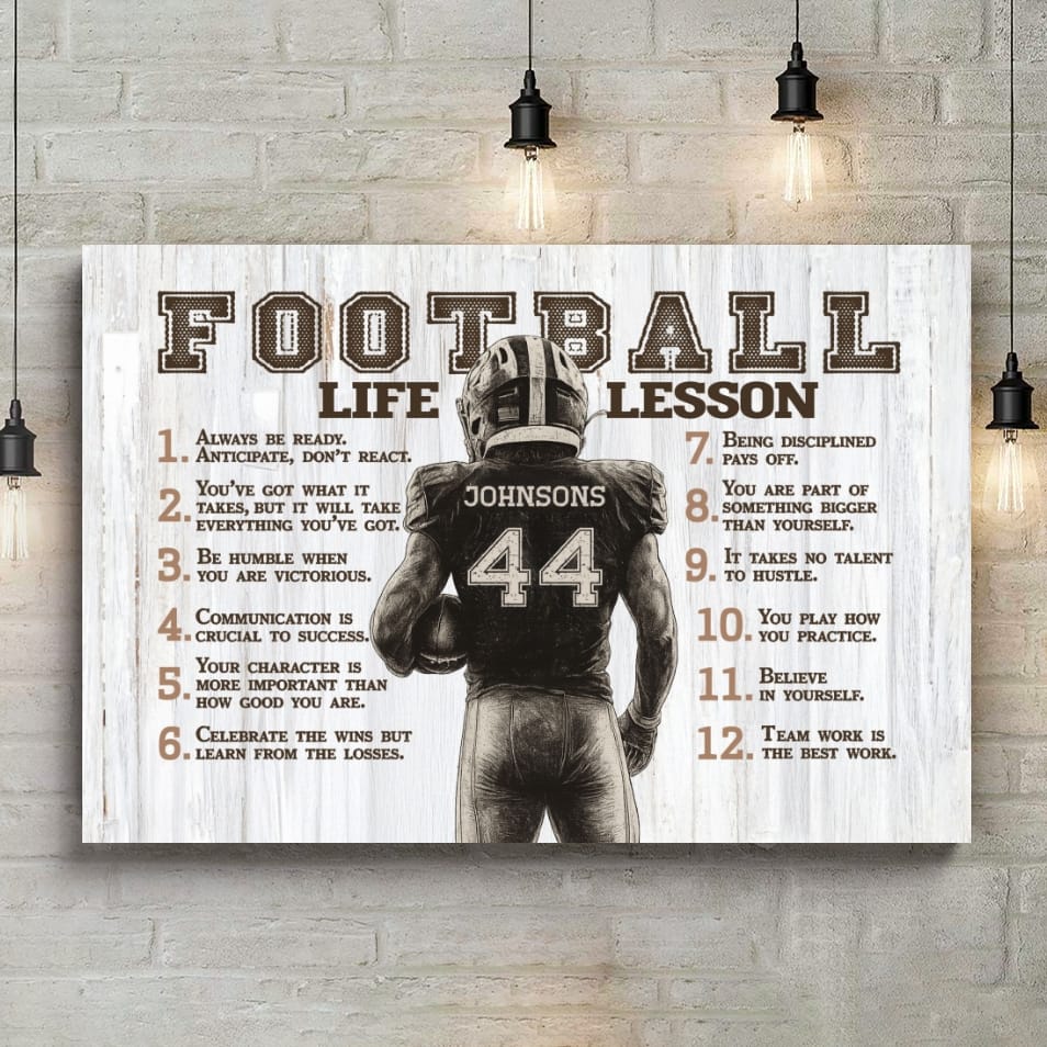 Football Life Lessons Personalized Canvas Poster Sports Room