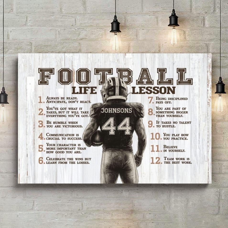 Football Life Lessons Personalized Canvas Poster Sports Room