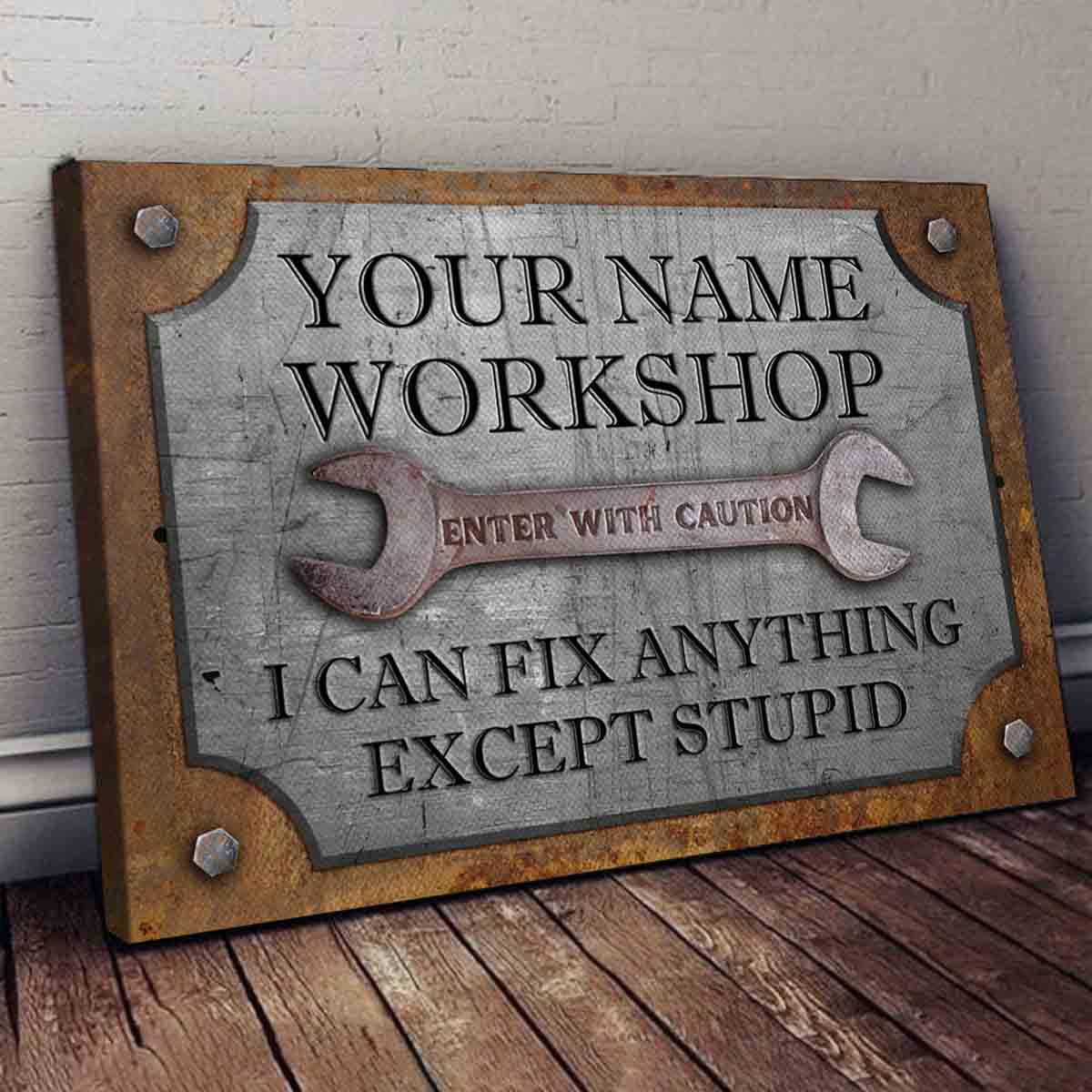 Dad Workshop Wall Art Sign Custom Name