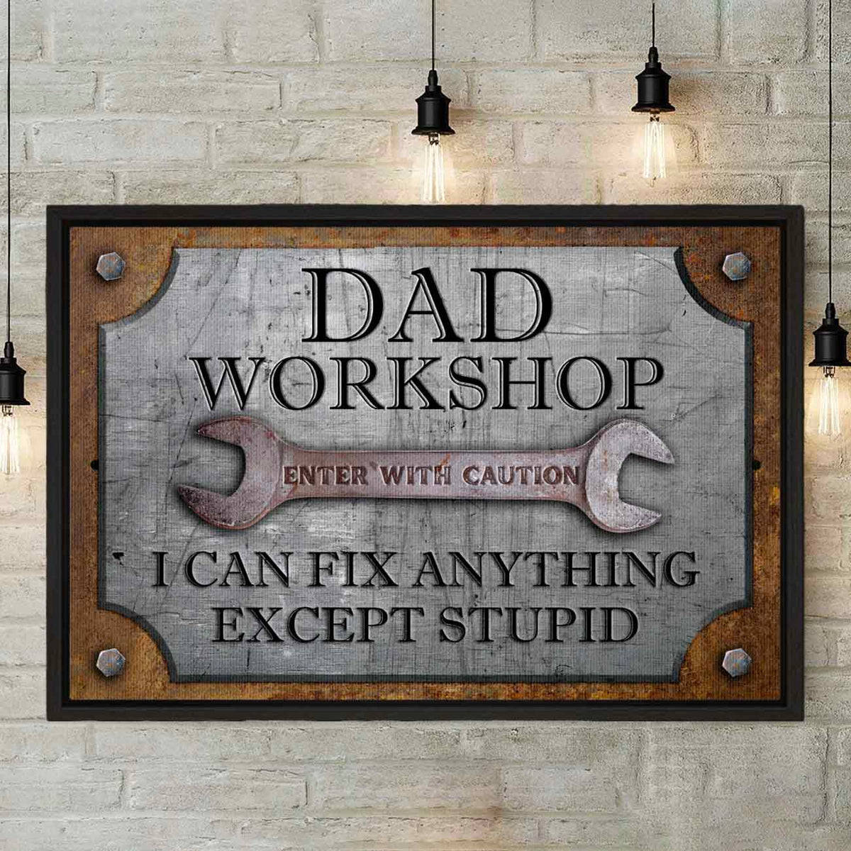 Dad Workshop Wall Art Sign Custom Name