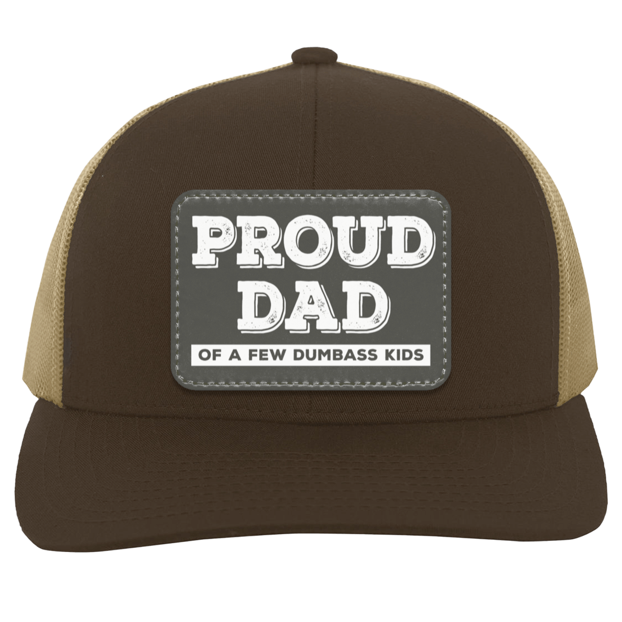 Proud Dad of A Few Dumbass Kids Leather Patch Hat