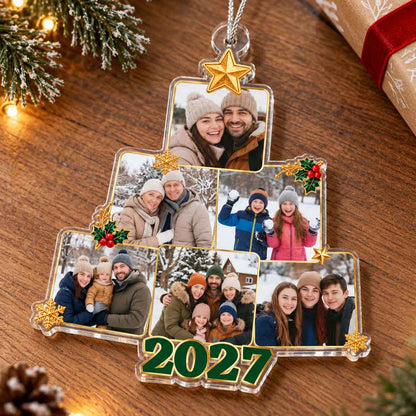 Family Photo Christmas Tree Custom Acrylic Ornament