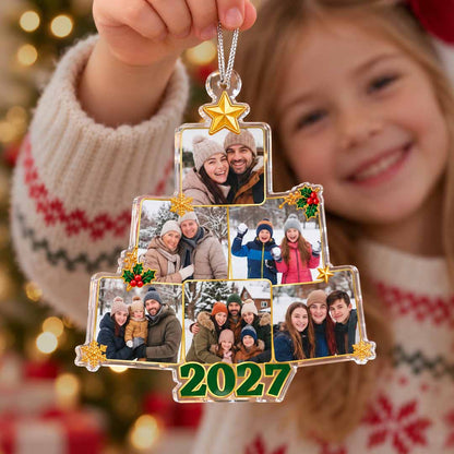 Family Photo Christmas Tree Custom Acrylic Ornament