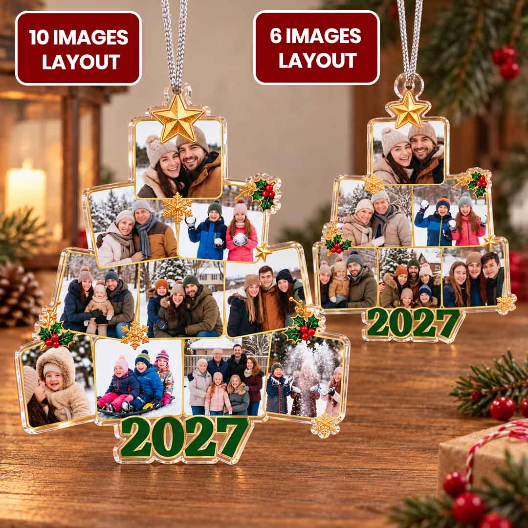 Family Photo Christmas Tree Custom Acrylic Ornament
