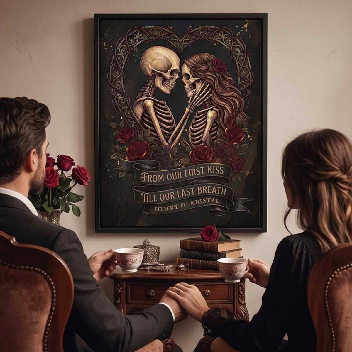First Kiss Till Last Breath Custom Anniversary Wall Art