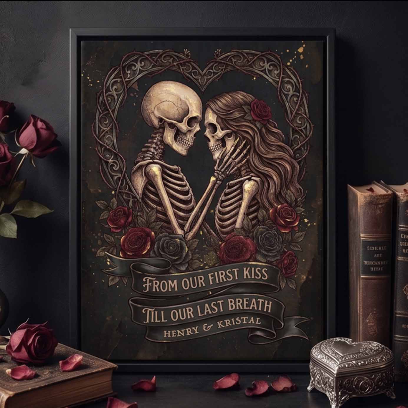 First Kiss Till Last Breath Custom Anniversary Canvas Poster