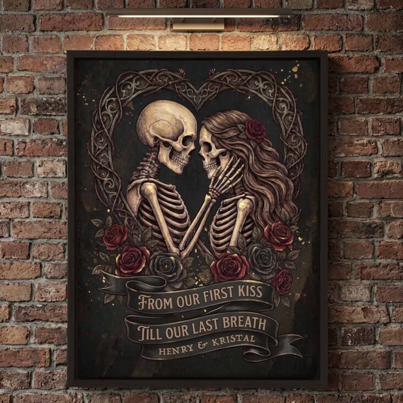 First Kiss Till Last Breath Custom Anniversary Canvas Poster