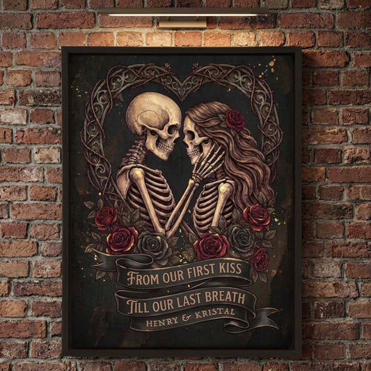 First Kiss Till Last Breath Custom Anniversary Canvas Poster