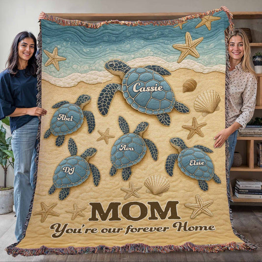 Mom Forever Home Custom Premium Woven Blanket