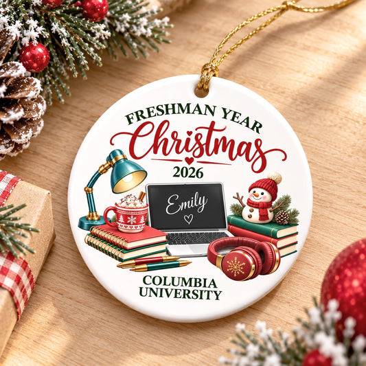 Freshman Year Christmas Custom Ornament