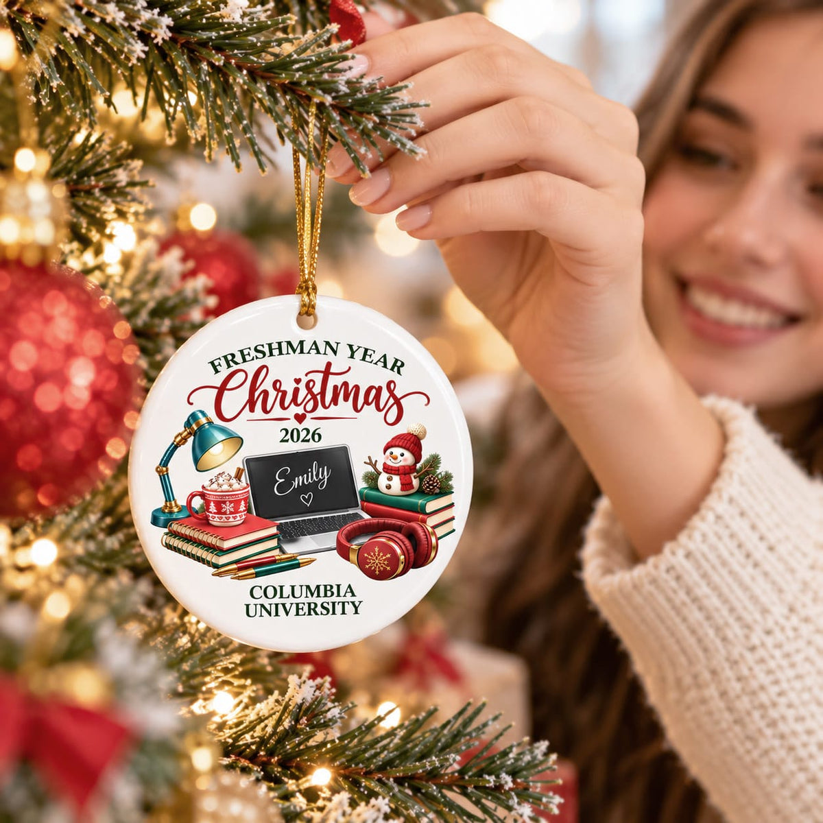 Freshman Year Christmas Custom Ornament