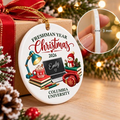 Freshman Year Christmas Custom Ornament
