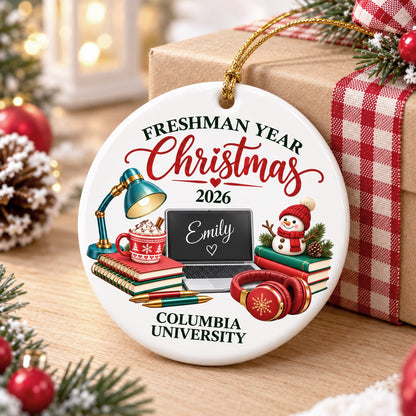 Freshman Year Christmas Custom Ornament
