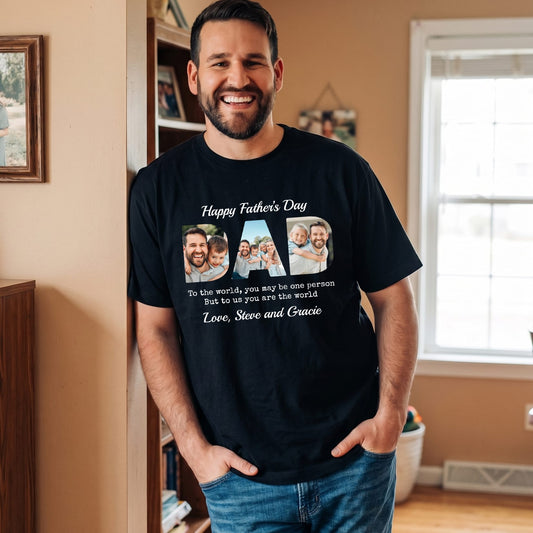 Custom Dad Heavyweight Shirt With Photos
