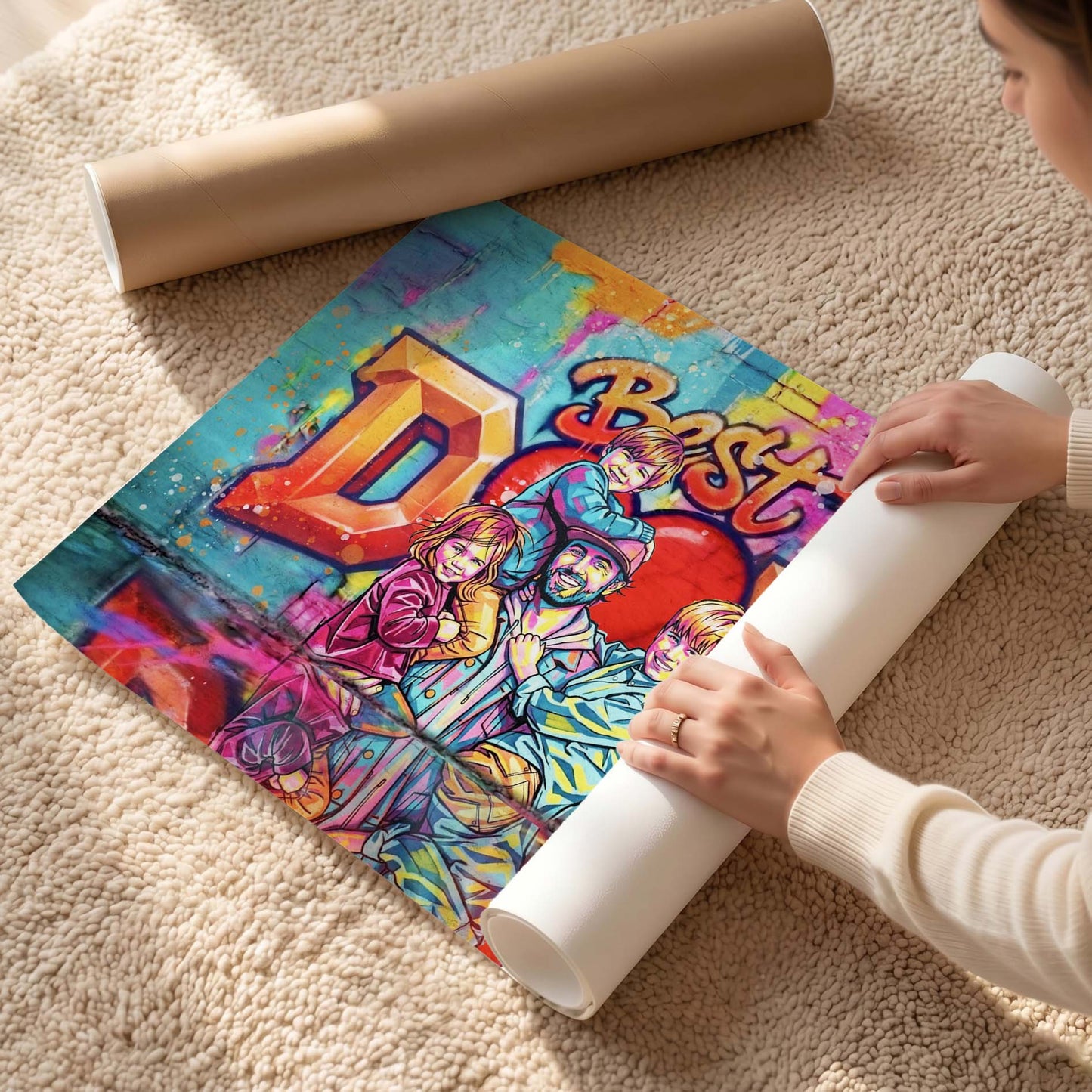 Graffiti Art for Mom and Dad Premium Canvas and Poster