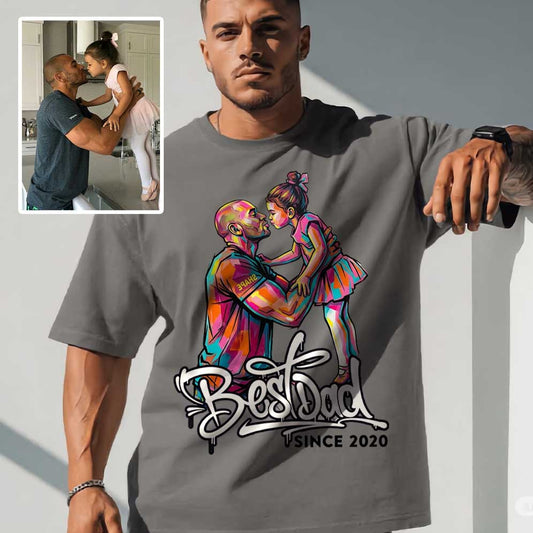 Best Dad Custom Graffiti Art Heavyweight Premium Shirt