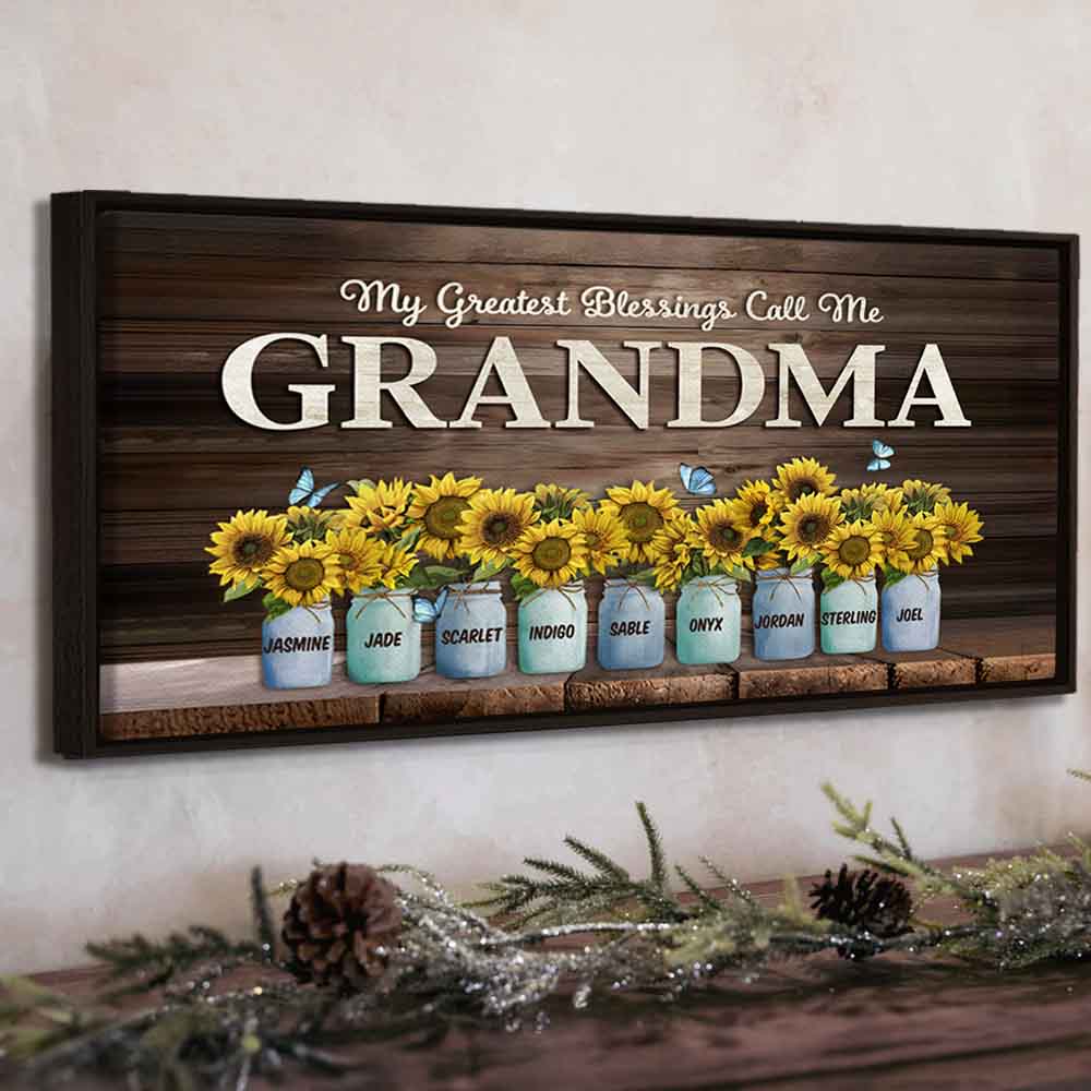 My Greatest Blessing Custom Panoramic Canvas For Mom Grandma