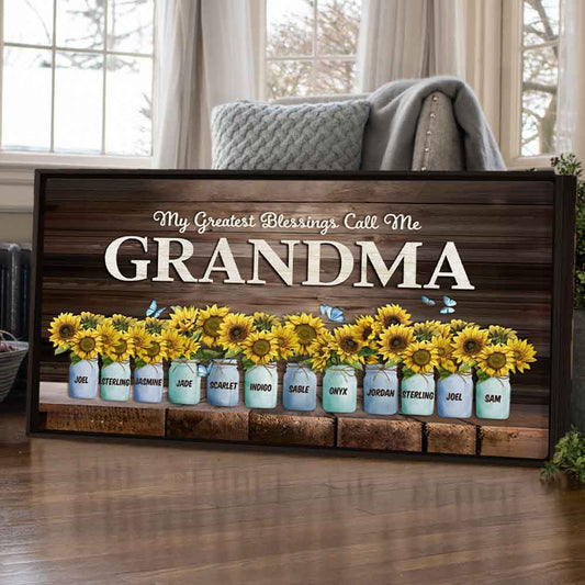 My Greatest Blessing Custom Panoramic Canvas For Mom Grandma