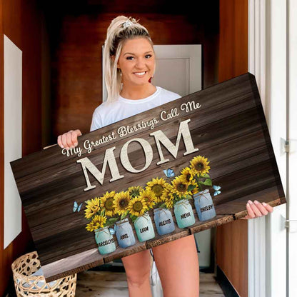 My Greatest Blessing Custom Panoramic Canvas For Mom Grandma