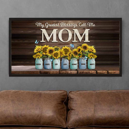 My Greatest Blessing Custom Panoramic Canvas For Mom Grandma