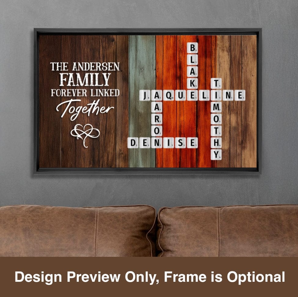 Forever Linked Together Custom Crossword Scrabble Canvas