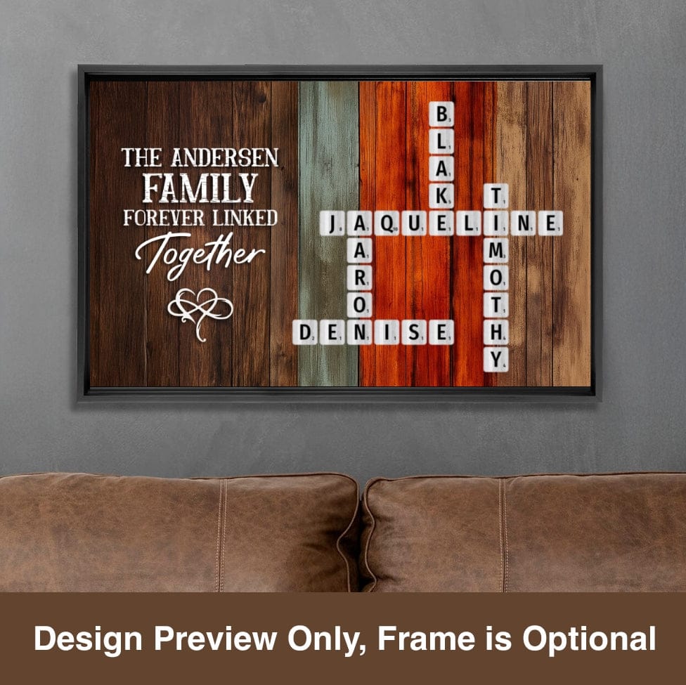 Forever Linked Together Custom Crossword Scrabble Canvas