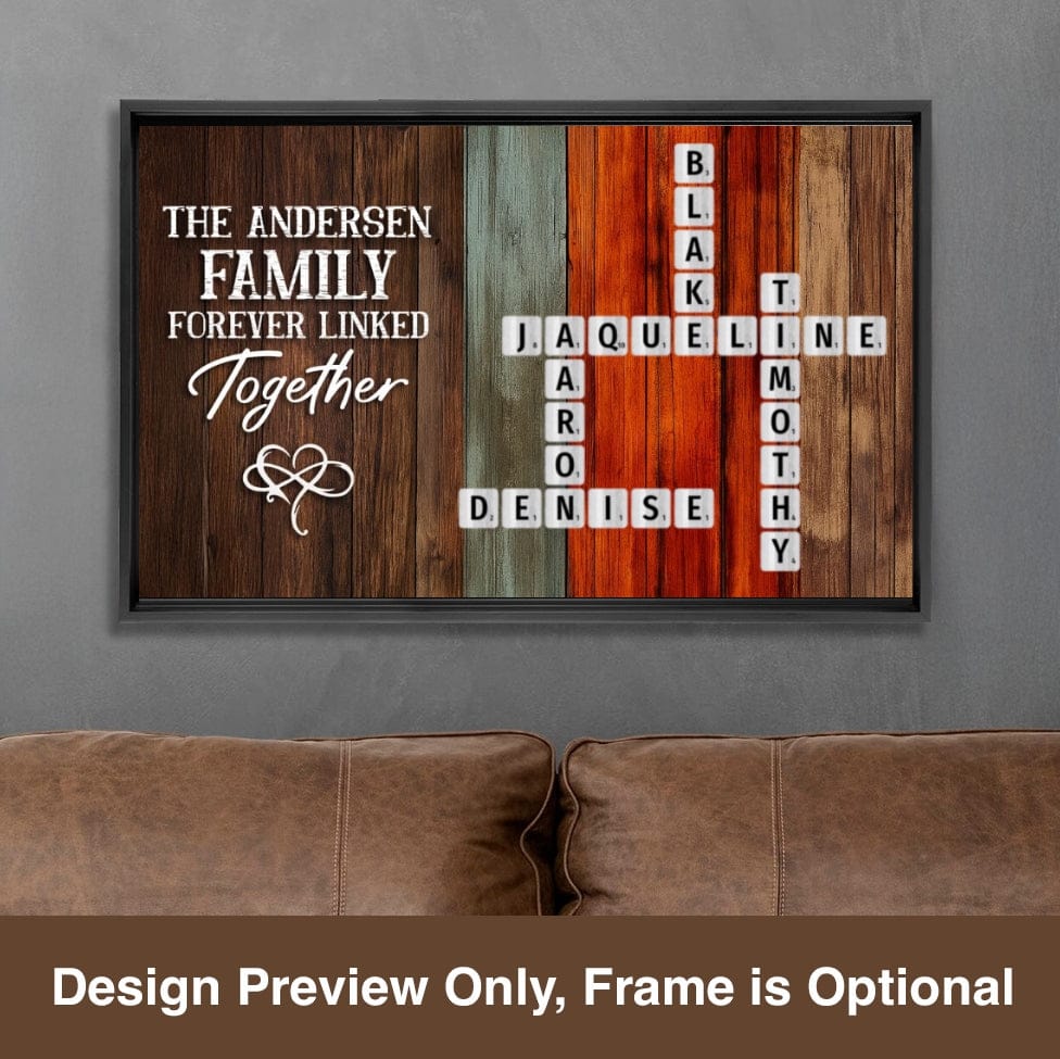 Forever Linked Together Custom Crossword Scrabble Canvas
