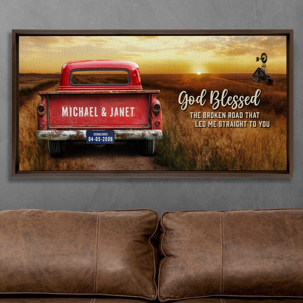 CustomVintageTruckFarmhouseCanvasGift