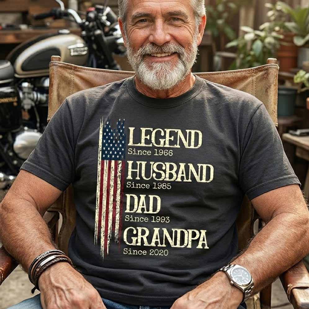Legend Husband Dad Grandpa Heavyweight Custom Shirt