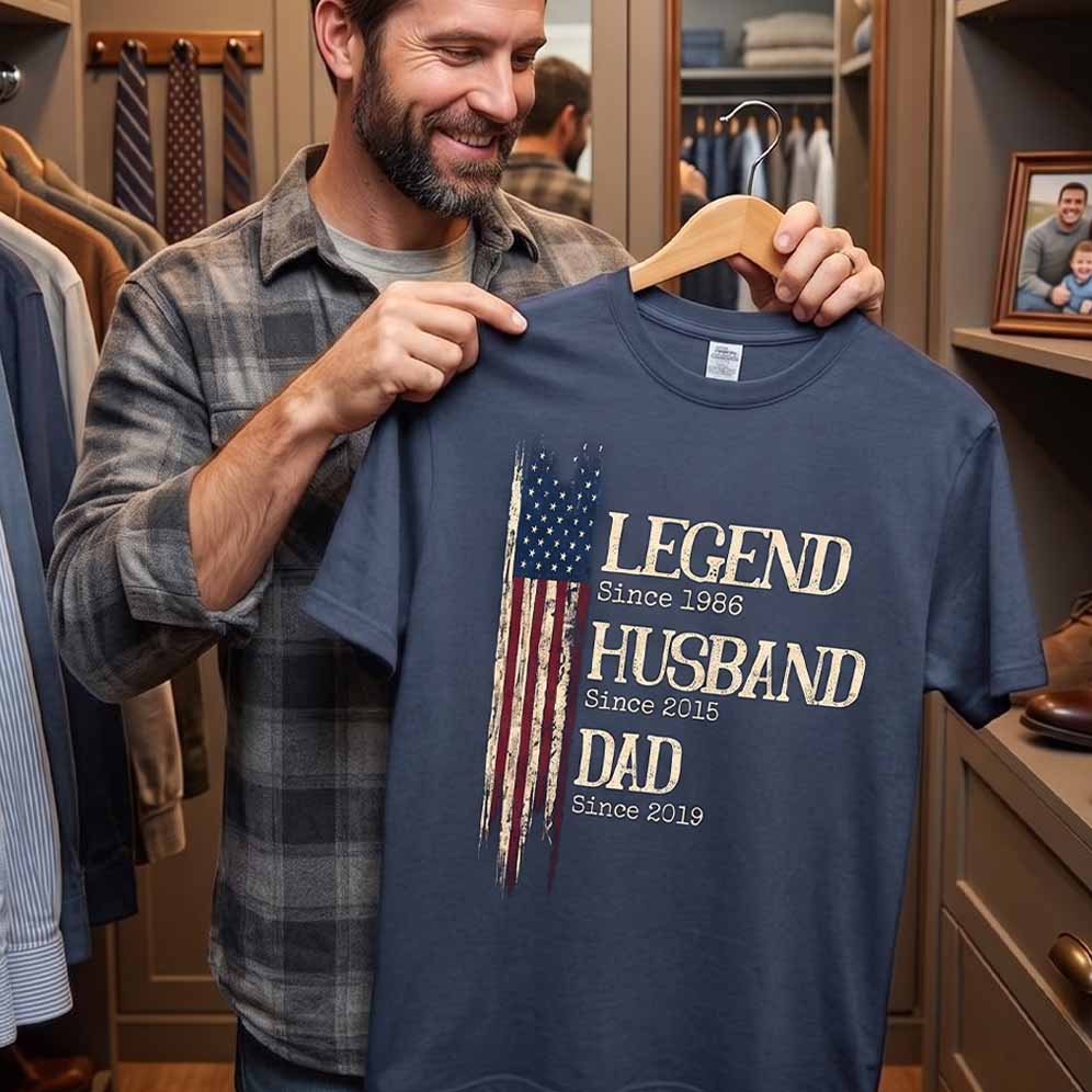 Legend Husband Dad Grandpa Heavyweight Custom Shirt