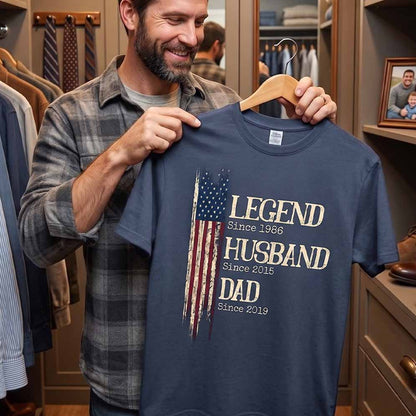 Legend Husband Dad Grandpa Heavyweight Custom Shirt