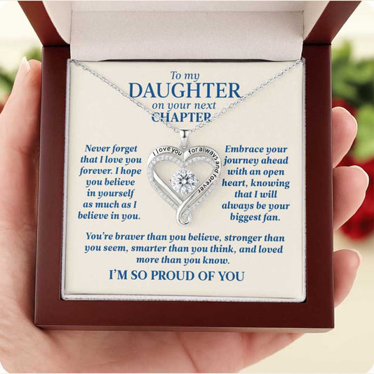 To My Daughter On Your Next Chapter Necklace Graduation Gift