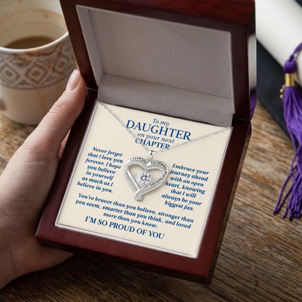 To My Daughter On Your Next Chapter Necklace Graduation Gift