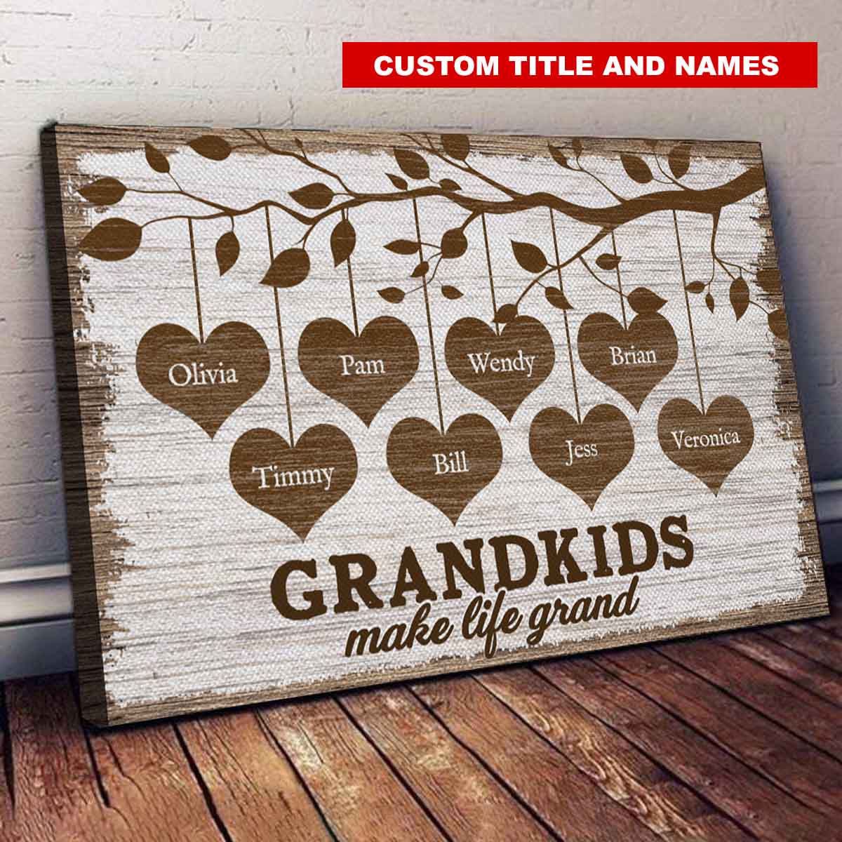 Love Tree Custom Name Canvas