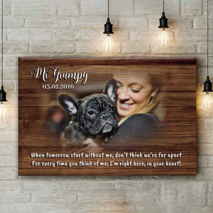 Custom Pet Memorial Passing Gift Portrait Photo Canvas