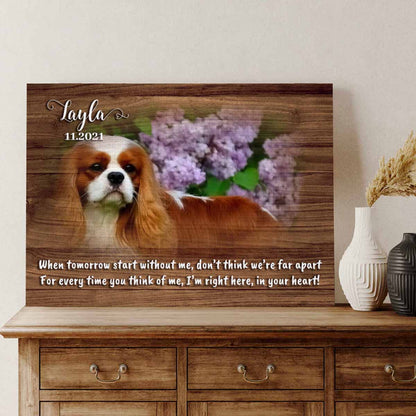 Custom Pet Memorial Passing Gift Portrait Photo Canvas