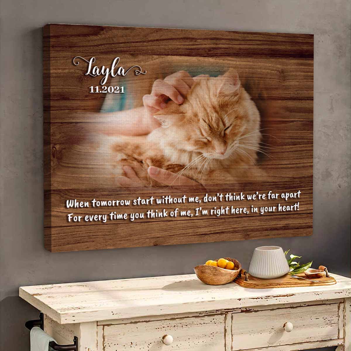 Custom Pet Memorial Passing Gift Portrait Photo Canvas