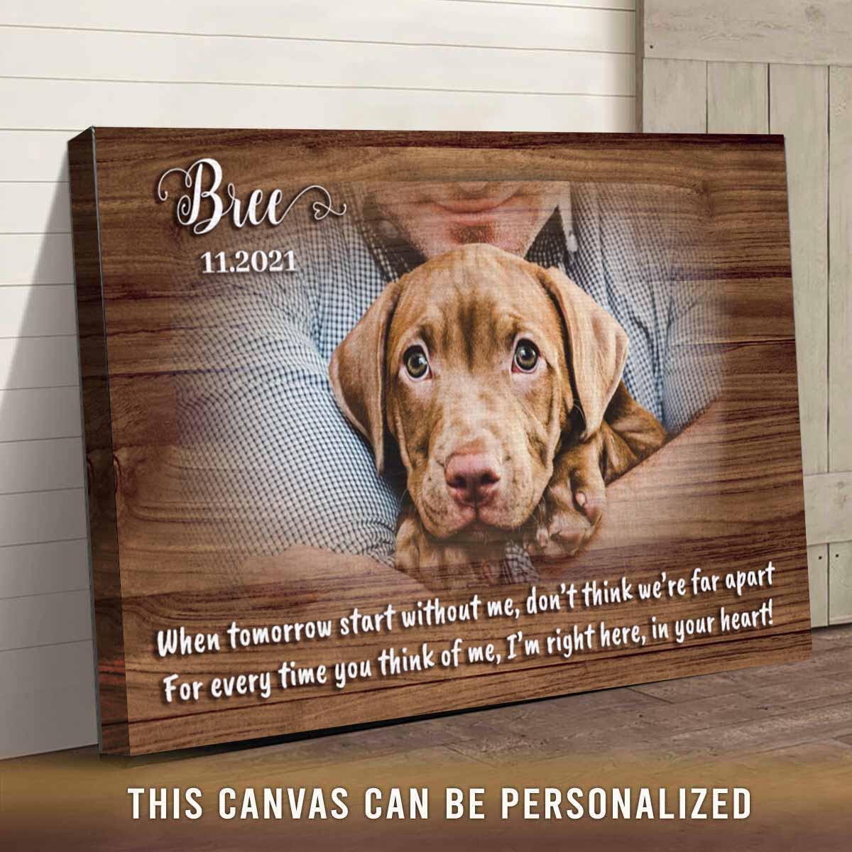 Custom Pet Memorial Passing Gift Portrait Photo Canvas