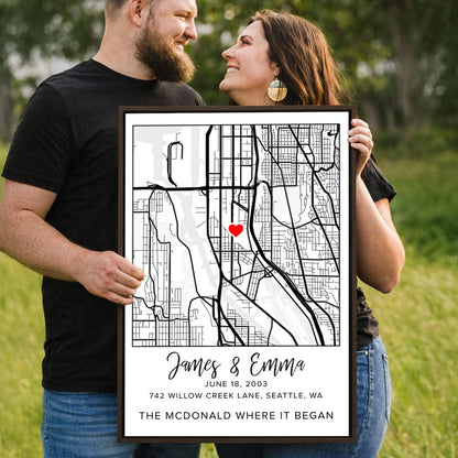 Our Place, Our Story – Custom Map Canvas for Couples