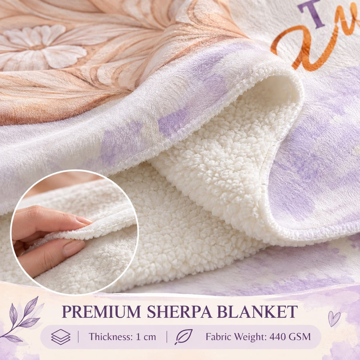 Moment I First Held You Custom Birth Flower To My Daughter Sherpa Blanket