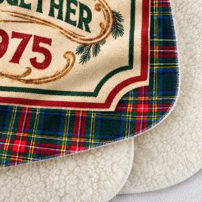 Naughty Mr Mrs Santa Couple Custom Funny Sherpa Blanket