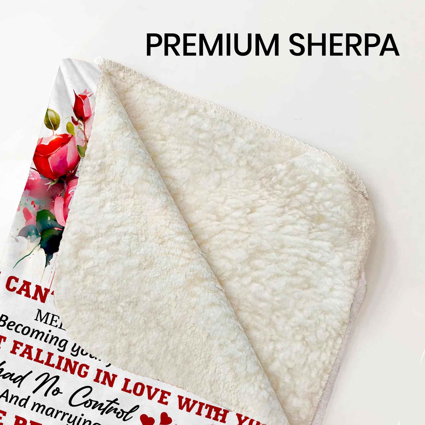 To My Darling Wife Red Roses Sherpa Blanket