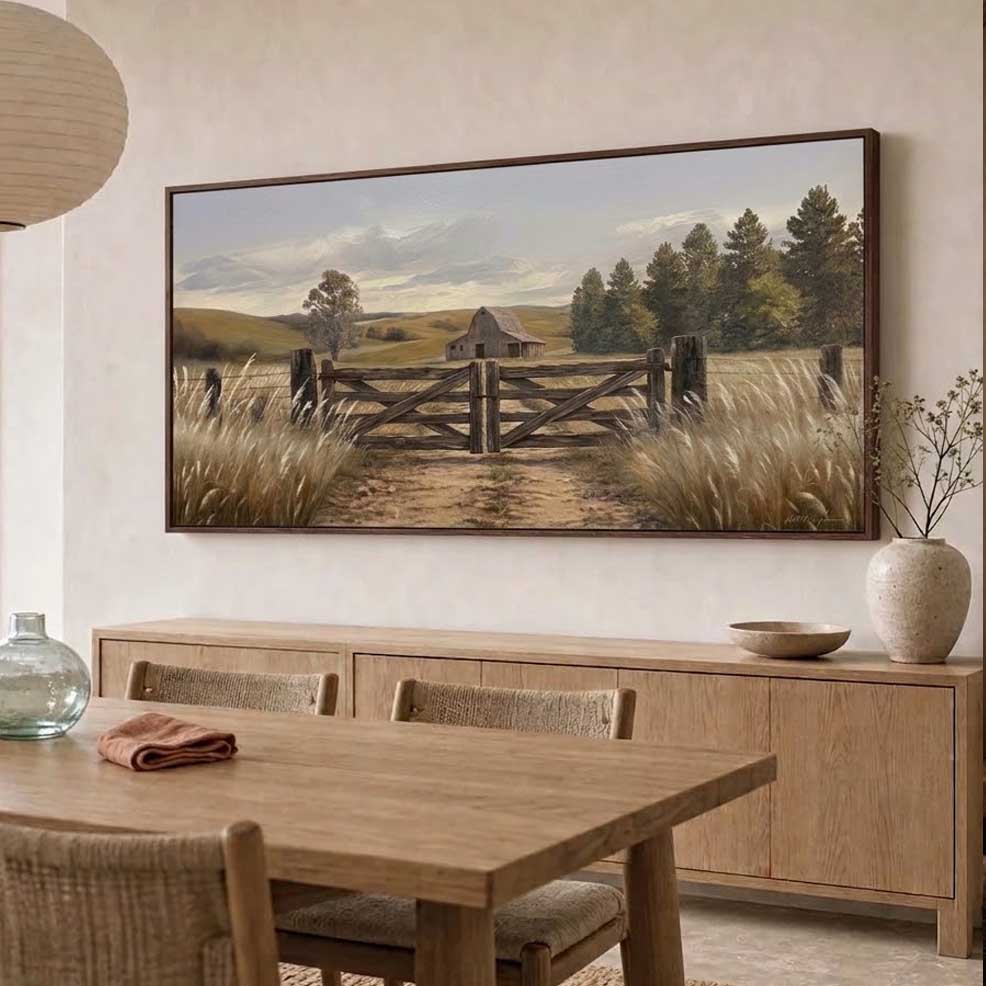 Rustic Ranch Gate Modern Farmhouse Canvas