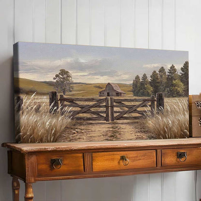 Rustic Ranch Gate Modern Farmhouse Canvas