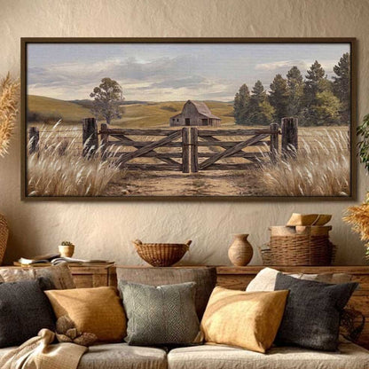 Rustic Ranch Gate Modern Farmhouse Canvas