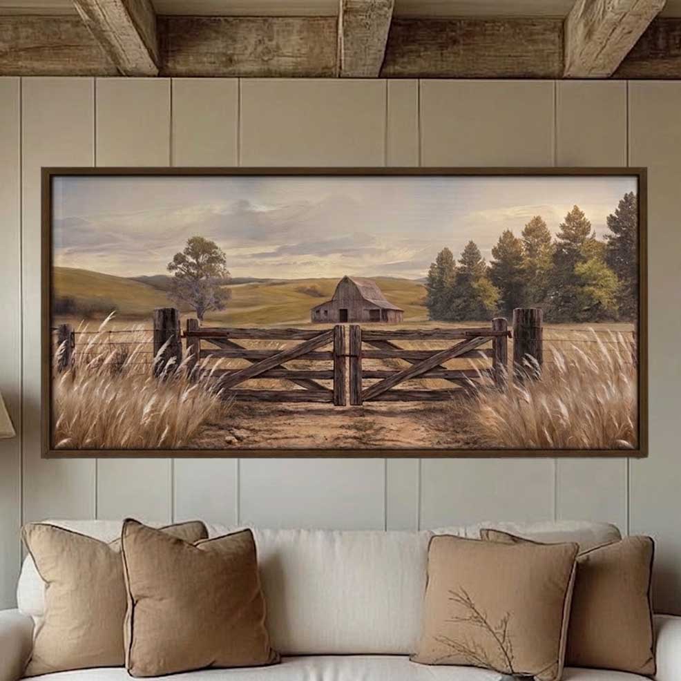 Rustic Ranch Gate Modern Farmhouse Canvas